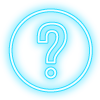 Neon question mark icon
